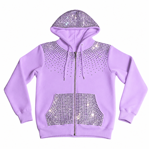 Luxury Hot Sale Custom Crystal Hoodie Rihne Stones Hoodies <b>Zip</b> <b>up</b> with Rhinestones Sweatshirts Premium Hoodies for Men - Product Image 3
