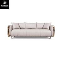 Canapé modulaire en cuir de style moderne de luxe léger Boca Design Premium Villa, ensemble de canapés personnalisables, meubles de salon