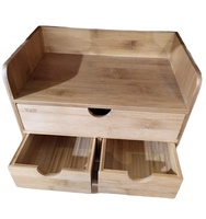 Plateau de service en bois avec boîte à mouchoirs en cuir, porte-menus et porte-comptes – Certifié ISO, personnalisable pour hôtels et restaurants