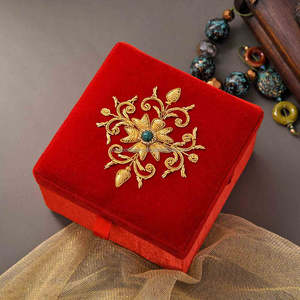 Designer Bridal Jewelry <b>Box</b> Customized Color Pearl Beaded <b>Ring</b> Organizer Luxury Gift Storage Case Cardboard Butterfly Shape - Product Image 5