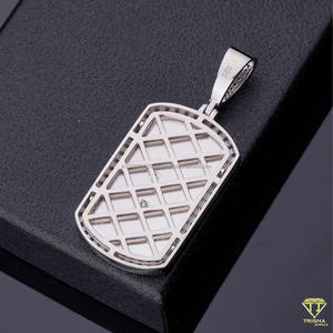 Collar Premium con Colgante de 100 Símbolos, Diamante Cultivado en Laboratorio, Diseño Rectangular, Estilo Hip Hop, Joyería Brillante - Product Image 5