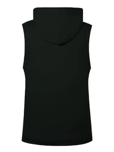 <b>Men</b> Tank Top New Quality Summer Solid Color <b>Black</b> Hooded Drawstring <b>Vest</b> with a Simple and Casual Style This <b>Vest</b> Latest Design - Product Image 1