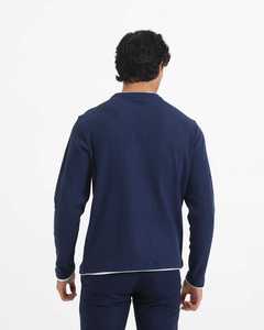 Sweat-shirts basiques pour hommes en coton mélangé, col rond, couleur marine unie, manches longues, nouvelle conception, vêtements d'hiver, OEM ODM - Product Image 3