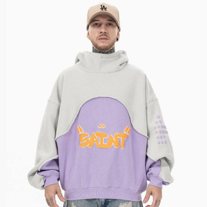 Streetwear Boxy Cropped Zip Hoodie Blank Cotton Blended Heavyweight Drop Shoulder Boxy Fit baggy Cropped Zip Up Hoodies <b>Men</b> - Product Image 3