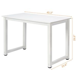 Scrivania per computer FCH 110 cm, piano bianco + struttura in tubi bianchi con piedini in acciaio triaminico, scrivania per computer elegante e resistente in truciolato P2 - Product Image 2