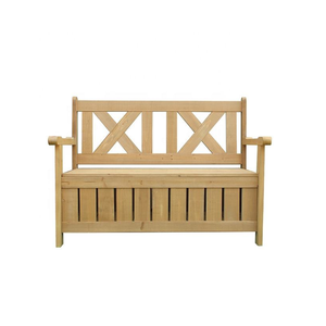Banc de jardin en teck moderne pour deux personnes avec boîte de rangement intégrée - Product Image 1