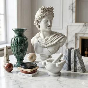 Sculpture de figure humaine en marbre naturel de qualité export pour chambre à coucher, commode, bureau et projets de décoration intérieure à vendre - Product Image 1