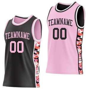 Uniforme de basketball de luxe réversible noir et rose, design léger en polyester, vêtements d'équipe, fabrication OEM ODM - Product Image 1