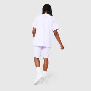 Ensemble personnalisé t-shirt et short d'été pour femme, couleur unie, col rond, tenue décontractée deux pièces, coton respirant, fabricant OEM - Product Image 5