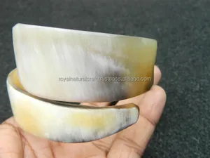 Ensemble de bracelets tendances en corne de buffle Manchette en corne foncée avec forme de boule de diamant et de perle pour les mariages religieux ou les cadeaux - Product Image 6