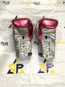 Gants de boxe professionnels rose et argentés, tendance, neufs, de haute qualité, en cuir véritable métallisé, sans couture, marque No Boxing No Life. - Product Image 3