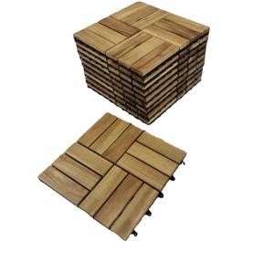 Dalles de terrasse en bois composite de haute qualité, imitation bois, 30x30 cm, emboîtables, pour extérieur, patio, balcon, terrasse, jardin, imperméables - Product Image 1