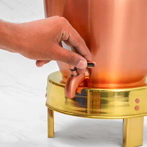 100% <b>Copper</b> Eco-Friendly Bar <b>Accessories</b> Water Dispenser Large Capacity Beverage Pitcher Lid Modern Finish <b>Home</b> Wedding - Product Image 3