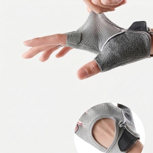 Gants de musculation unisexes en cuir à demi-doigts, respirants, antidérapants, compatibles écran tactile, avec sangle de poignet, pour la gym et le fitness - Product Image 6