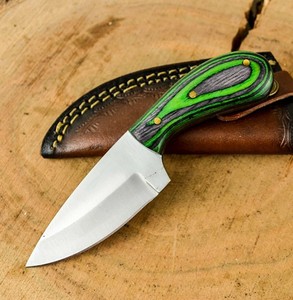 Cuchillo de Bushcraft de Hoja Fija EDC de Acero 12c27 Personalizado, Mango de Madera Pakka, Funda de Cuero, OEM, Hoja Entera, Cuchillo de Caza y Camping - Product Image 5