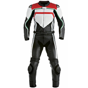 Combinaison de moto en cuir véritable intégral avec protection contre les chocs, coutures doubles renforcées, fermeture éclair durable - Product Image 2