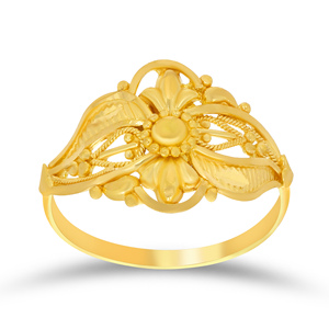 Bloom and Blossom <b>Kids</b> Gold <b>Ring</b> Luxury Gold Finish Flower Design <b>Ring</b> for <b>Kids</b> Traditional Floral Openwork Fashion <b>Ring</b> - Product Image 1