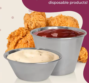 Mini-récipient à sauce en acier inoxydable de haute qualité 1,5 oz, tasse de qualité alimentaire pour trempettes, ustensiles de fête classiques, résistant à la chaleur - Product Image 2