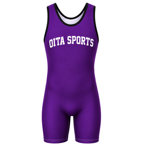 <b>Men</b> Purple Black Sublimated <b>Wrestling</b> <b>Singlet</b> Digital Design Polyester <b>Wrestling</b> Apparel Competition Sports Uniform - Product Image 2