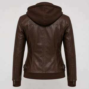 MADNI LEATHER INDUSTRY เสื้อแจ็คเก็ตมอเตอร์ไซค์หนังแท้สำหรับผู้หญิง แฟชั่นคลาสสิก หนา กันน้ำ ระบายอากาศได้ดี ถักทอสำหรับฤดูหนาว - Product Image 1