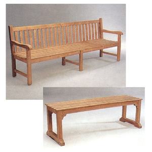 Banco de jardín de madera maciza de teca para exteriores, muebles largos de madera para patio para hoteles, parques y exteriores - Product Image 1