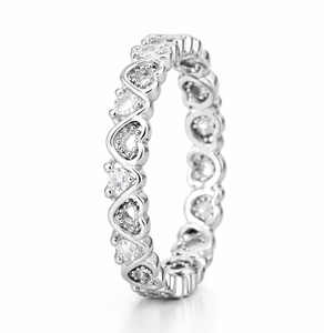 Bague de mariage empilable en or massif 9K 10K 14K 18K avec diamants de laboratoire ronds de couleur DEF, clarté VS VVS, style alliance éternité complète, vente en gros - Product Image 6