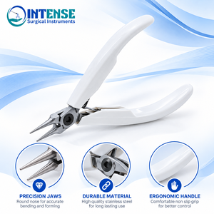 Alicates de Acero Inoxidable para Joyería Nasal con Mangos Ergonómicos Blancos para Bisutería y Manualidades, Venta al por Mayor de Instrumentos Quirúrgicos de Alta Resistencia - Product Image 2