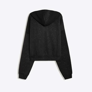 Wholesale Custom Cotton Fleece Custom Rhinestone <b>Zip</b> <b>up</b> Distressed Acid Wash Rhinestone Winter High Street Front Logo <b>Hoodie</b> - Product Image 2