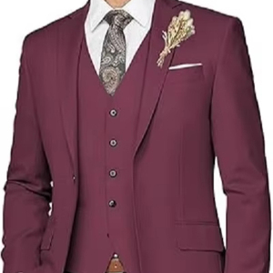 Traje de Novio Moderno, Corte Slim Fit, Pantalón y Chaqueta, Diseño de Lujo - Product Image 1