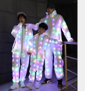 Conjunto de Chaqueta y Pantalones LED Unisex, Disfraz Luminoso, Ropa Brillante para Bailar, Traje Completo para Fiesta o Festival - Product Image 4