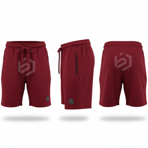 Men's Mid Waist Drawstring Sweat <b>Shorts</b> Solid Color Cotton Casual Jogger <b>Shorts</b> with <b>Zipper</b> Pockets Breathable Fit - Product Image 4