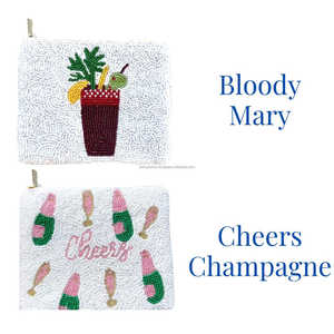 Veuve Funds Beaded Pouch Handmade Custom Embroidery Mini Clutch Coin <b>Purse</b> Unisex Zipper Closure Portable Party Gift Bag - Product Image 4