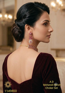 Ensemble de collier de mariée élégant en rubis, pierre rouge de luxe, plaqué or, pour fête de mariage, bijoux pour femmes - Product Image 3