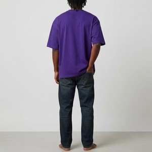 เสื้อยืดสีม่วงพรีเมียมขนาดใหญ่พิเศษ เนื้อผ้าหนา 100% คอตตอน คอกลม สไตล์สตรีทแวร์ลำลอง ทรงหลวม แฟชั่นเสื้อยืดเปล่าสำหรับผู้ชาย - Product Image 5
