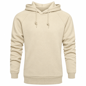 Sweat à capuche pour homme à manches raglan avec cordon de serrage réglable, sans poches sur le devant et poignets côtelés - Product Image 5
