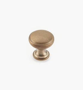Antique <b>Gold</b> Brass <b>Disc</b> Durable Modern Cabinet Knob Layered Edge Short Pedestal Base Custom Height Kitchen Cabinets Wardrobes - Product Image 1