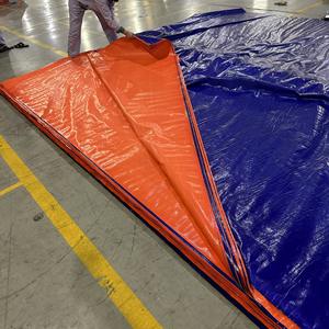 Bâche en PE robuste bleue et orange, haute durabilité, grande capacité, disponible en plusieurs couleurs et tailles pour usage extérieur - Product Image 4