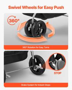 Chariot pliable TH-PPS-283 pour animaux de compagnie de camping pour voyage et pique-nique avec base étanche et maille à glissière OEM personnalisé disponible - Product Image 5