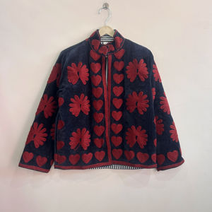 Embroidered Handmade Suzani <b>Velvet</b> Jacket For Women Gift For Her - Product Image 1