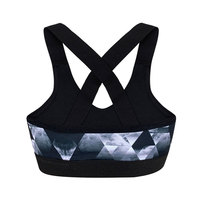 Soutien-gorge de sport simple pour femme à imprimé écossais, bretelles croisées, encolure dégagée, maintien élevé, respirant, pour le yoga