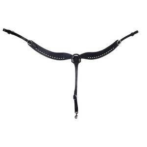 ANNABELLE EQUESTRIAN AN-BC-006 <b>Black</b> Leather Horse Breastplate Equine Endurance Style Horse <b>Harness</b> Customizable Size - Product Image 2