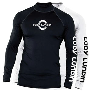 Custom Printed Breathable Men's Rash Guard Sublimation Spandex Polyester Fabric Outdoor Surfing Diving <b>Compression</b> <b>Shirts</b> - Product Image 2