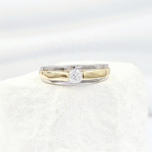 New Classic Wedding <b>Rings</b> for Couples with Zircon 4 Layers Plated Rhodium Gold Vermeil 925 Sterling <b>Silver</b> - Product Image 1