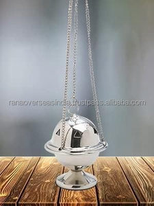 Premium Nickel-Plated Brass Eco-Friendly Durable Simple Modern Indian Incense Holder 3 Inch Censer Charcoal Aromatherapy 100% - Product Image 2