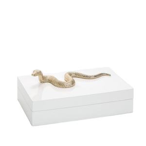 กล่องเก็บของตกแต่งสีขาวหรูหราพร้อมฝางูโซลูชันการจัดเก็บบ้านที่หรูหรากล่องตกแต่งที่ไม่เหมือนใครสำหรับตกแต่งบ้าน - Product Image 1