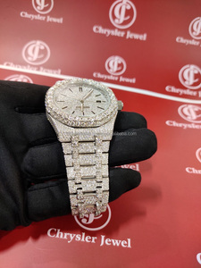 Haute Qualité Hommes Glacé Diamant Montre Hip Hop De Luxe Moissanite Diamant En Acier Inoxydable Verre Cadran Montre En Inde - Product Image 3