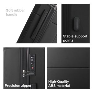 Set di Valigie Premium in ABS Nero a 3 Pezzi - Valigie da 20", 24", 28" con Manico Multi-Posizione, Ruote Silenziose Girevoli, Approvato TSA - Product Image 3