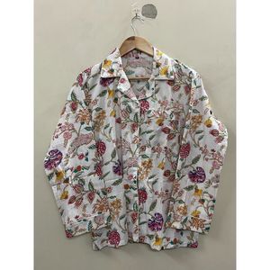 Conjunto de Pijama de Verano para Mujer, 100% Algodón, Elegante, Estampado Floral, Suave, Transpirable, Tejido de Punto, Cintura Elástica, Tres Piezas - Product Image 3