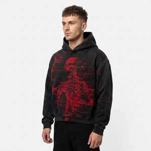 OEM Punk Design Harajuku Streetwear Hoodie <b>Gothic</b> Hip Hop Long Sleeve Winter <b>Jacket</b> for Men and Women Loose Fit Sweatshirt - Product Image 3