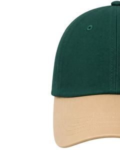 Casquette de baseball bicolore vert foncé et beige, ajustable, unisexe, en coton, pour le sport, décontractée, pour l'extérieur, style « Dad Hat », tendance - Product Image 3